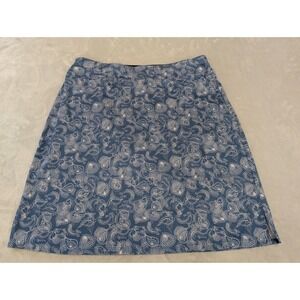 USA Women Skort 4X elastic Waist Pullup Pockets in Shorts Blue White Liquid Knit